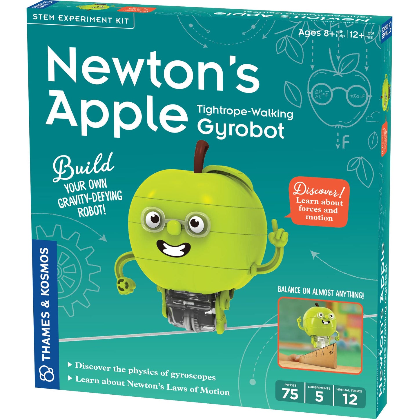 Thames & Kosmos Newtons Apple: Tightrope-Walking Gyrobot | Build A Gravity-Defying Robot | Explore Forces & Motion, Physics Of G