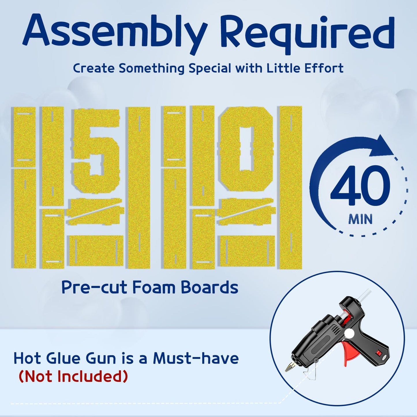 Imprsv Marquee Numbers Gold 50Th-Birthday Decorations: Large 3Ft Light Up Number 50 Birthday Decoration For Women Men Fifty Year