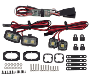 DKKY RC Car Lights LED Spotlights 1/10 Scale RC Crawler Accessories for Axial SCX10 90046 Traxxas TRX4 TRX6 Wraith RR10 MST Redc