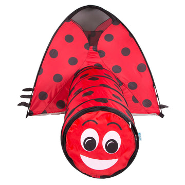 Pacific Play Tents Kids Lady Bug Dome Tent And Crawl Tunnel Combo For Indoor / Outdoor Fun