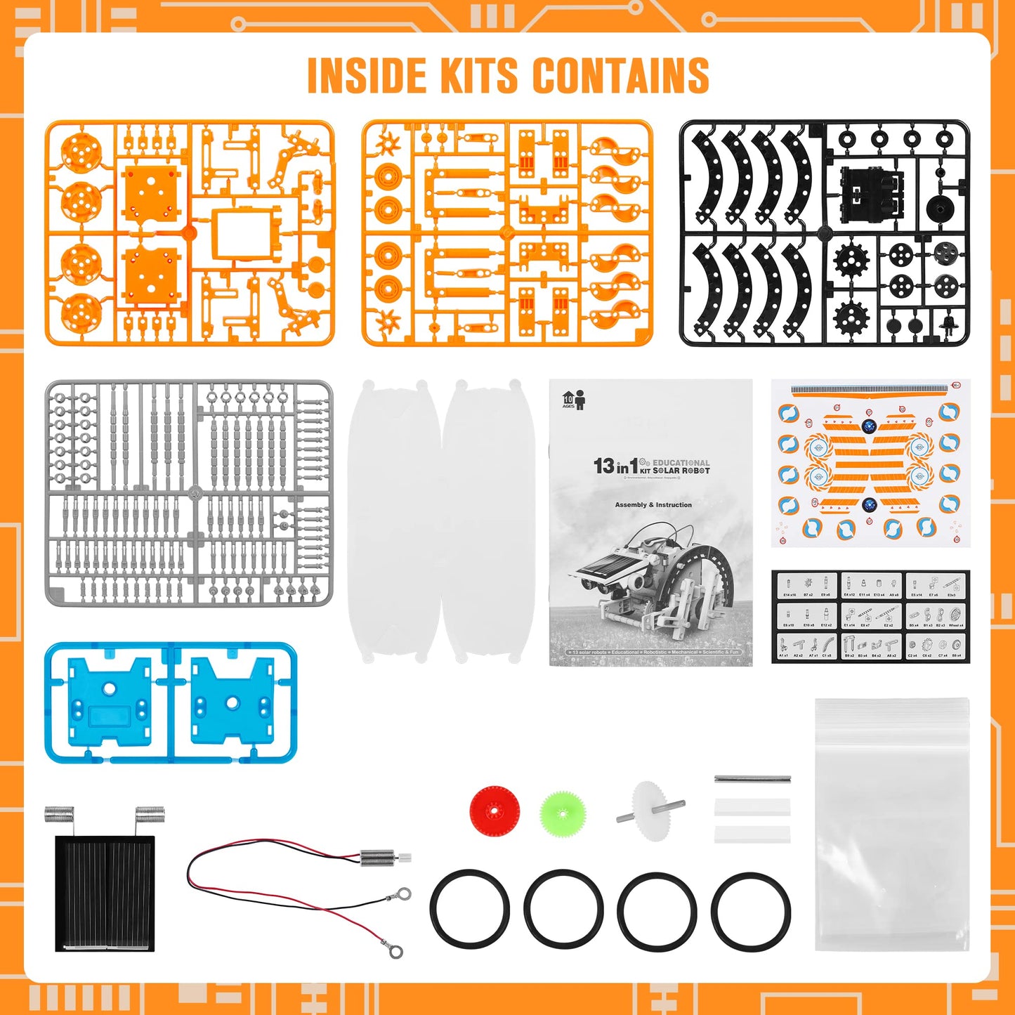 Stem 13-In-1 Education Solar Robot Toys For Age 8-12, Diy Building Science Experiment Robots Kit Birthday Gifts For 8 9 10 11 12 Years Old Boys Girls Kids Teens, Solar Powered By The Sun