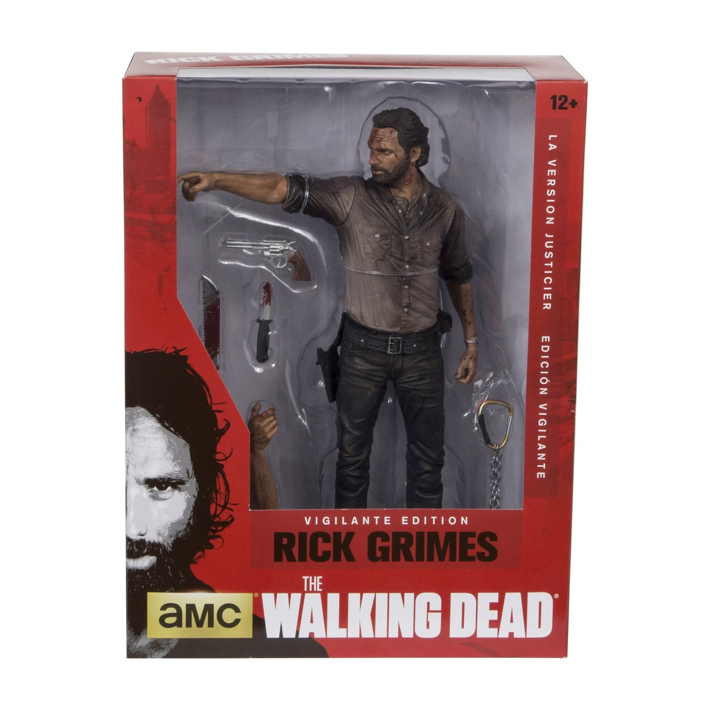 McFarlane Toys The Walking Dead 10" Rick Grimes Vigilante Edition Figure - Plastic, Red, Model 14479, One Size
