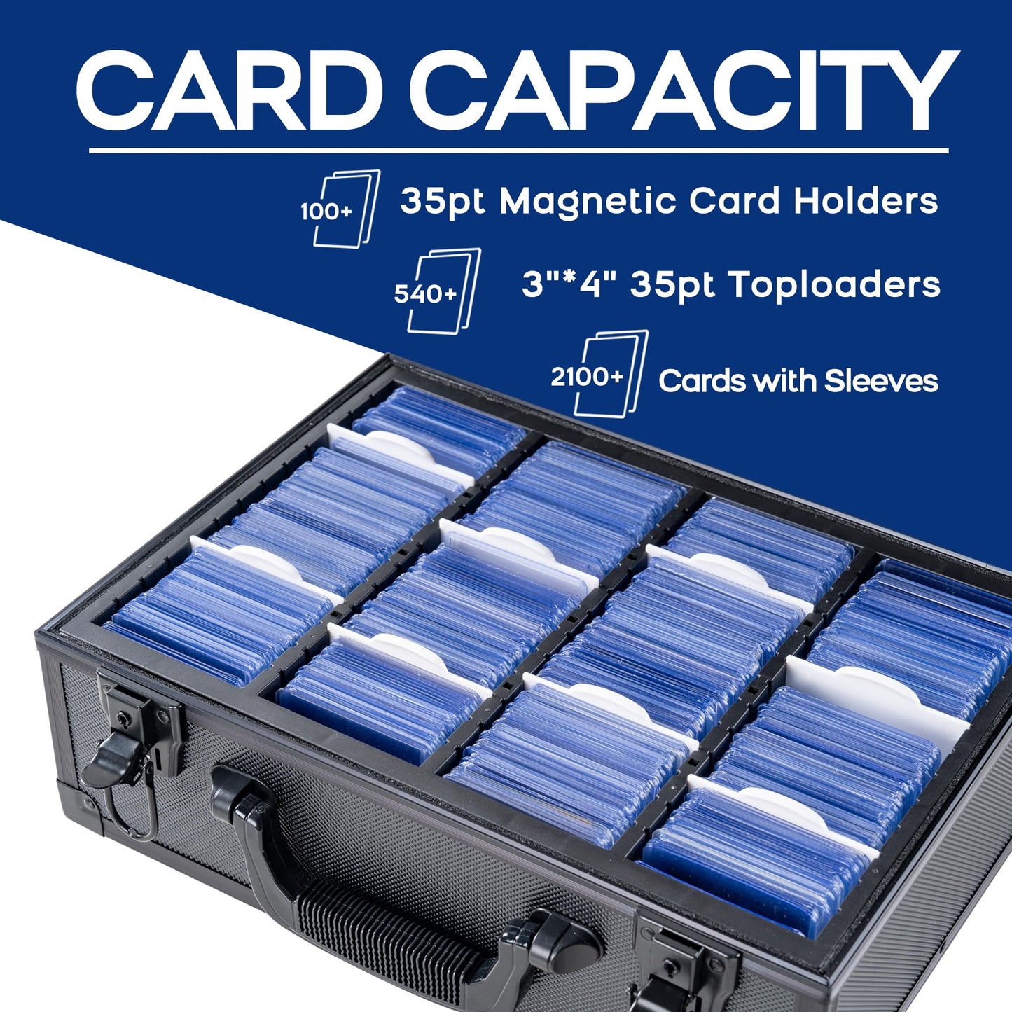 D Dacckit Toploader Storage Box With Card Dividers For 3'' X 4'' 35Pt Rigid Card Holders For Trading Cards & Sports Cards Compat