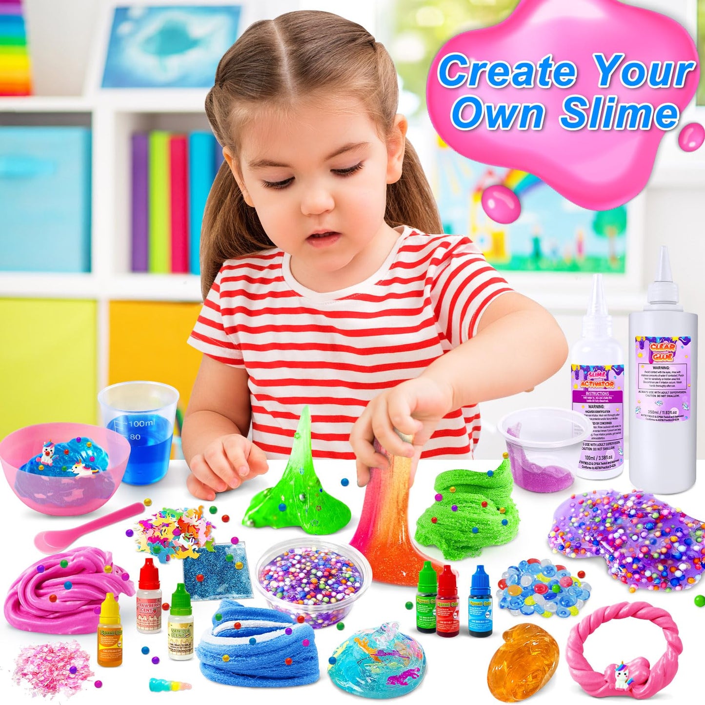 Yopinsand Diy Slime Kit, Slime Making Kit For Girls, Butter Slime, Foam Slime, Cloud Slime With Add-Ins, Foam Balls, Charms, Gli
