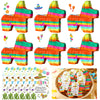 6 Pcs Mini Donkey Pinatas for Fiesta Birthday Party Supplies 4 x 4 Inches Cinco De Mayo Small Pinata with Greeting Card for Cinc