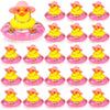 Sotiff Mini Rubber Ducks Bulk For Kids Children Cute Yellow Duck Toy For Dashboard Of Car Bathtub Ornaments With Sunglasses Swim Ring Mini Hat Necklace And For Baby Shower(24 Sets,Sweet)