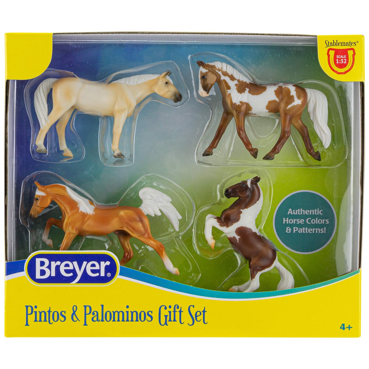 Breyer Horses Stablemates Pintos & Palominos Collection | 4 Horse Set | 1:32 Scale | 3.75' X 2.5' | Horse Toy | Model #6226