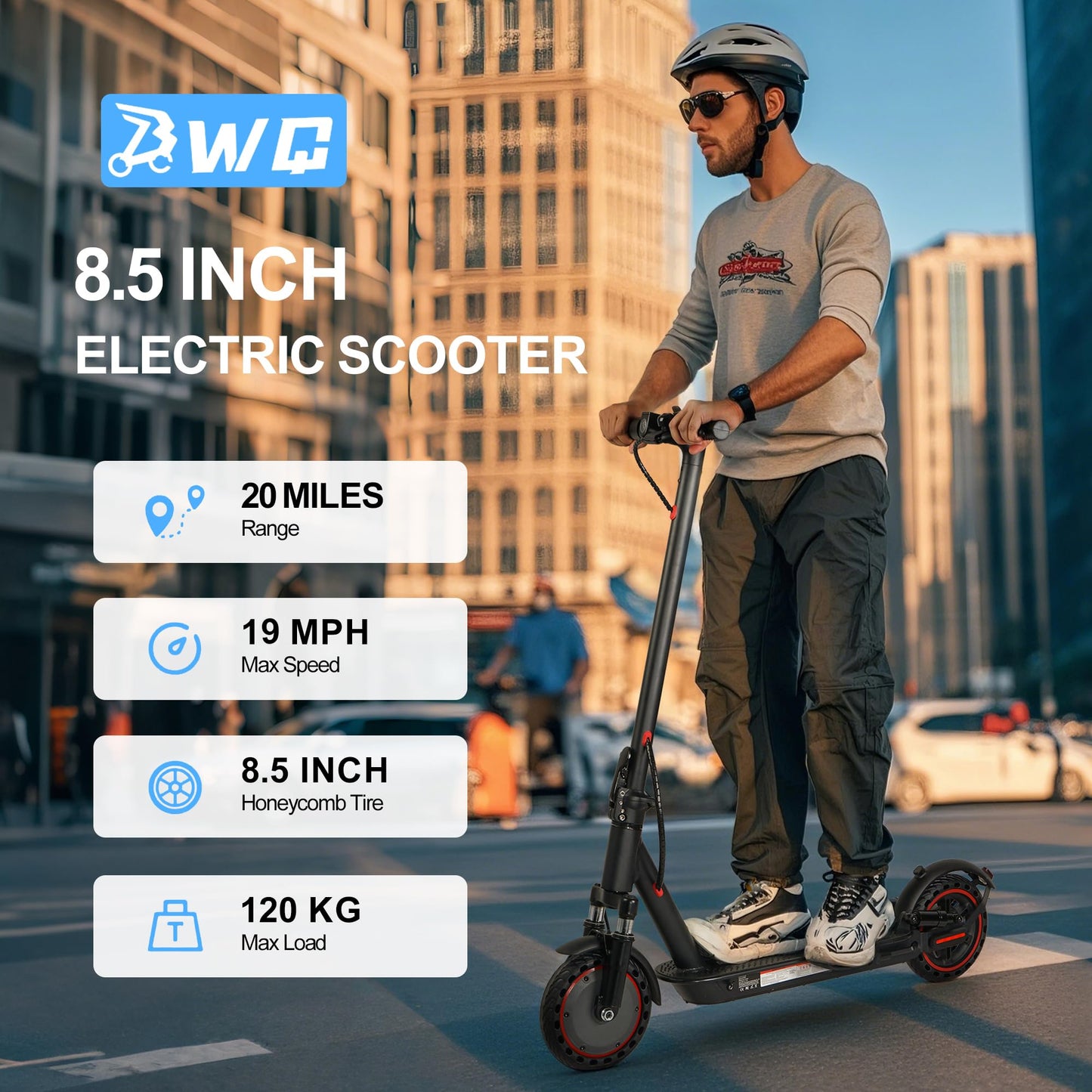 Adults Electric Scooter ,8.5''/10'' Tires, 19/22Mph, 350W/500W Motor, 21-28 Miles Range, Folding E-Scooter With Dual Suspension