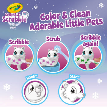 Crayola Scribble Scrubbie Pets Arctic Igloo - Color Change Pets & Storage Case, Multi, Model 747471, Gift for Girls & Boys