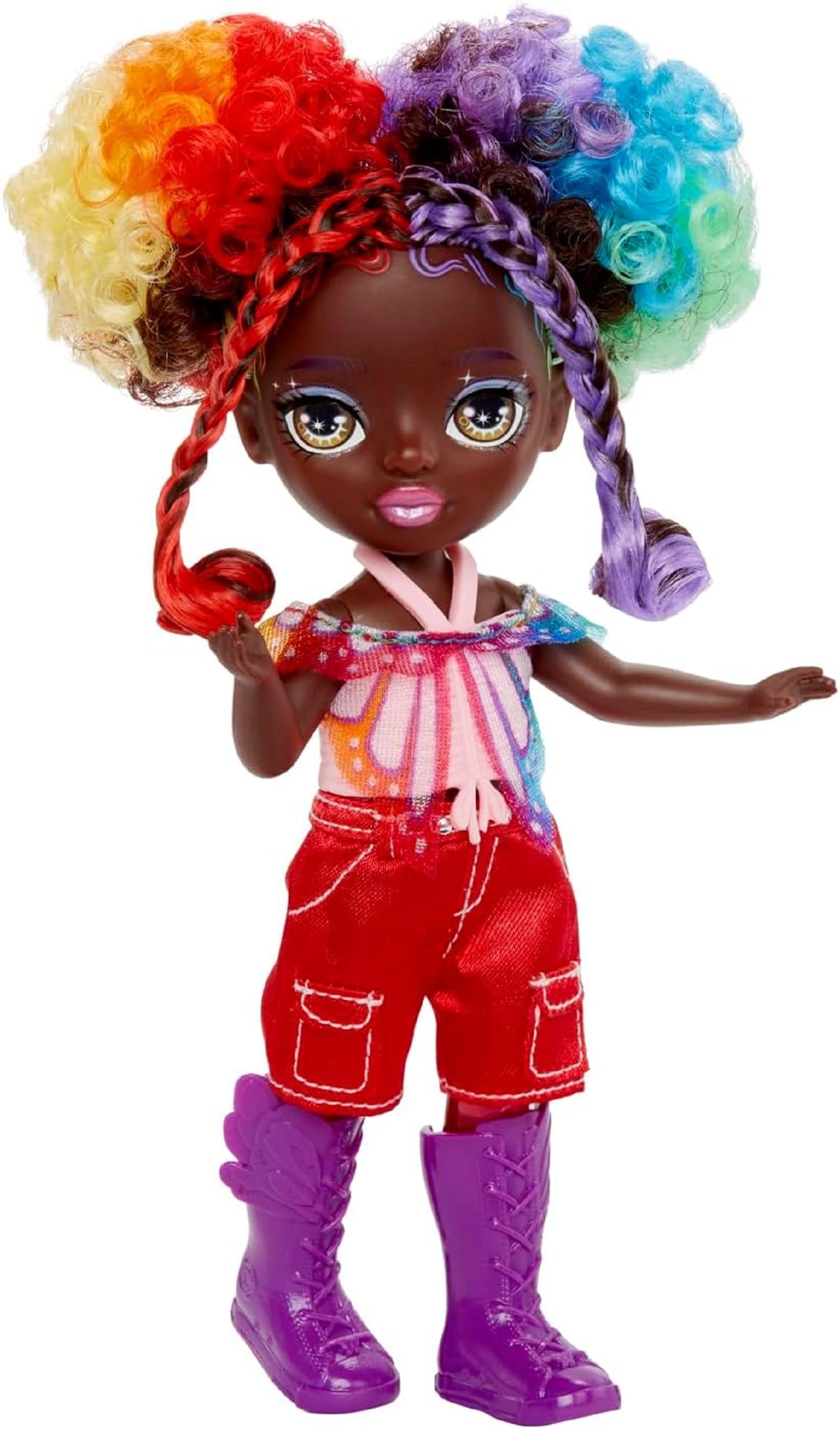 Rainbow High Littles Rainbow Fantasy Fairies + Pet - Astrid, Rainbow 5.5 Posable Small Doll & Fantasy Butterfly Pet With Interch