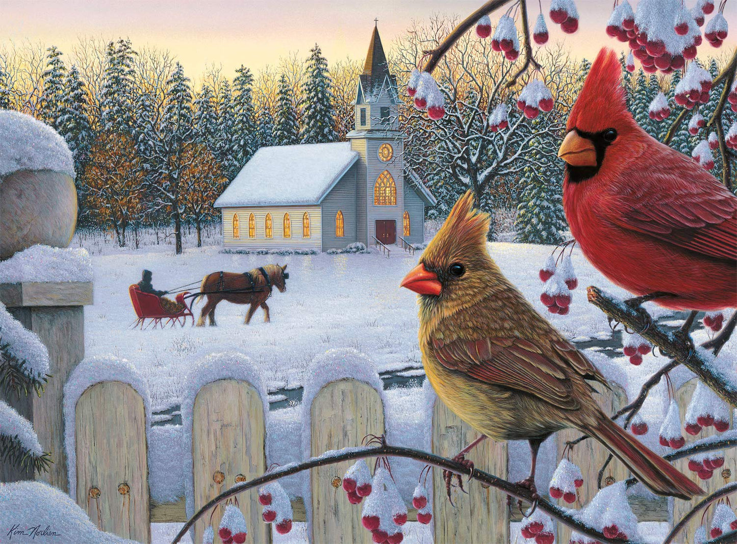 Buffalo Games - Kim Norlien - White Crimson Morning - 1000 Piece Jigsaw Puzzle For Adults Challenging Puzzle Perfect For Game Nights - Finished Size Is 26.75 X 19.75