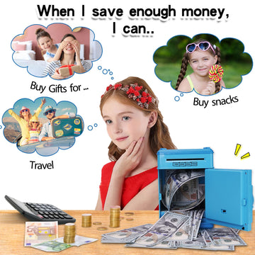 civan ATM Piggy Bank for Kids Electronic Money Saving Box with Pasdecorative replica blade Safe Cash Coin Saving Bank Toys for Ages 8-13 Girls Boys Gift ( Pink )