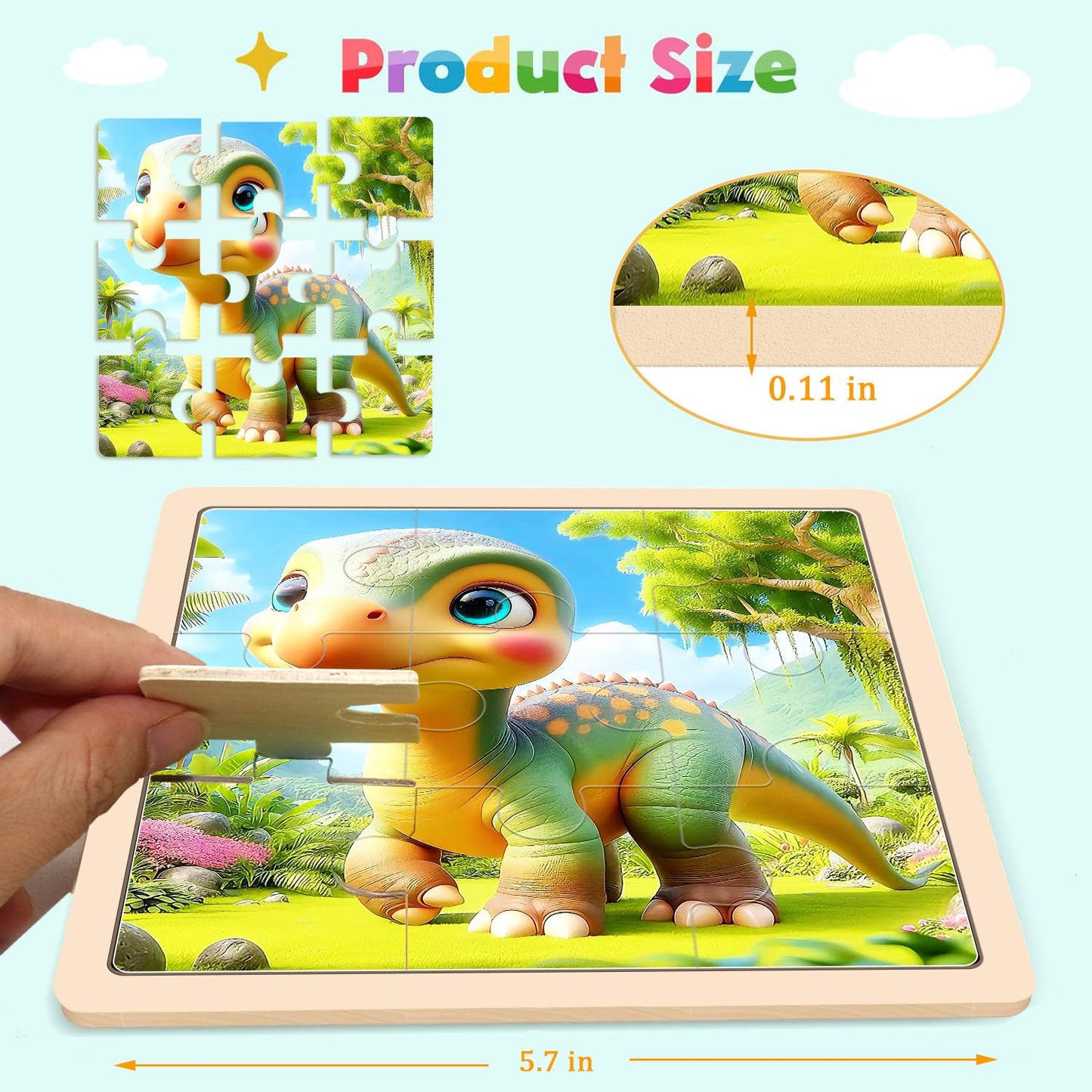 Dinosaur Puzzles For Toddlers 2-4 Years Old