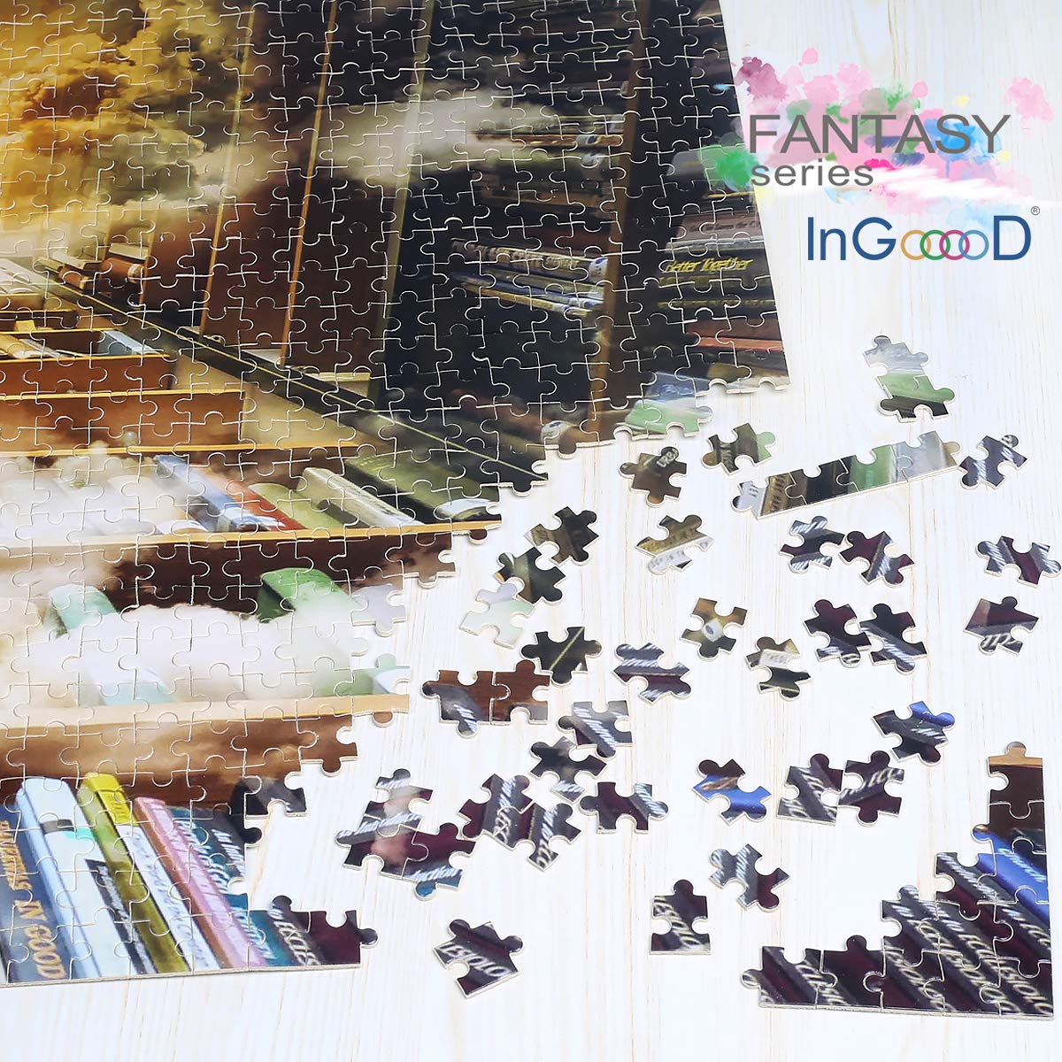 Ingooood- Jigsaw Puzzles 1000 Pieces For Adult- Fantasy Series- Library_Ig-0457 Entertainment Wooden Puzzles Toys