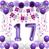 Naninuneno 17Th Birthday Decorations For Girls, Purple 17 Happy Birthday Balloons Supplies Including Purple Happy Birthday Banne