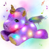 Cuteoy Musical Plush Purple Unicorn Stuffed Animal Glowing LED Light-up Nightlight Toys Singing Lullabies Birthday Christmas Plu