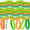 Moon Boat 74Pcs St. Patrick'S Day Shamrock Rubber Wristbands Bracelets - Party Favors Supplies Gifts Decorations, 6 Styles