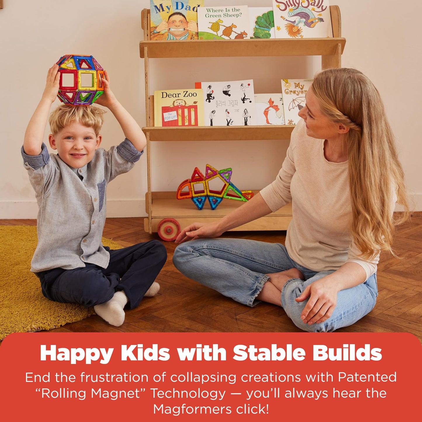 Magformers Rectangle 12 Pieces Rainbow Colors, Educational Magnetic Geometric Shapes Tiles Building Stem Toy Set Ages 3+