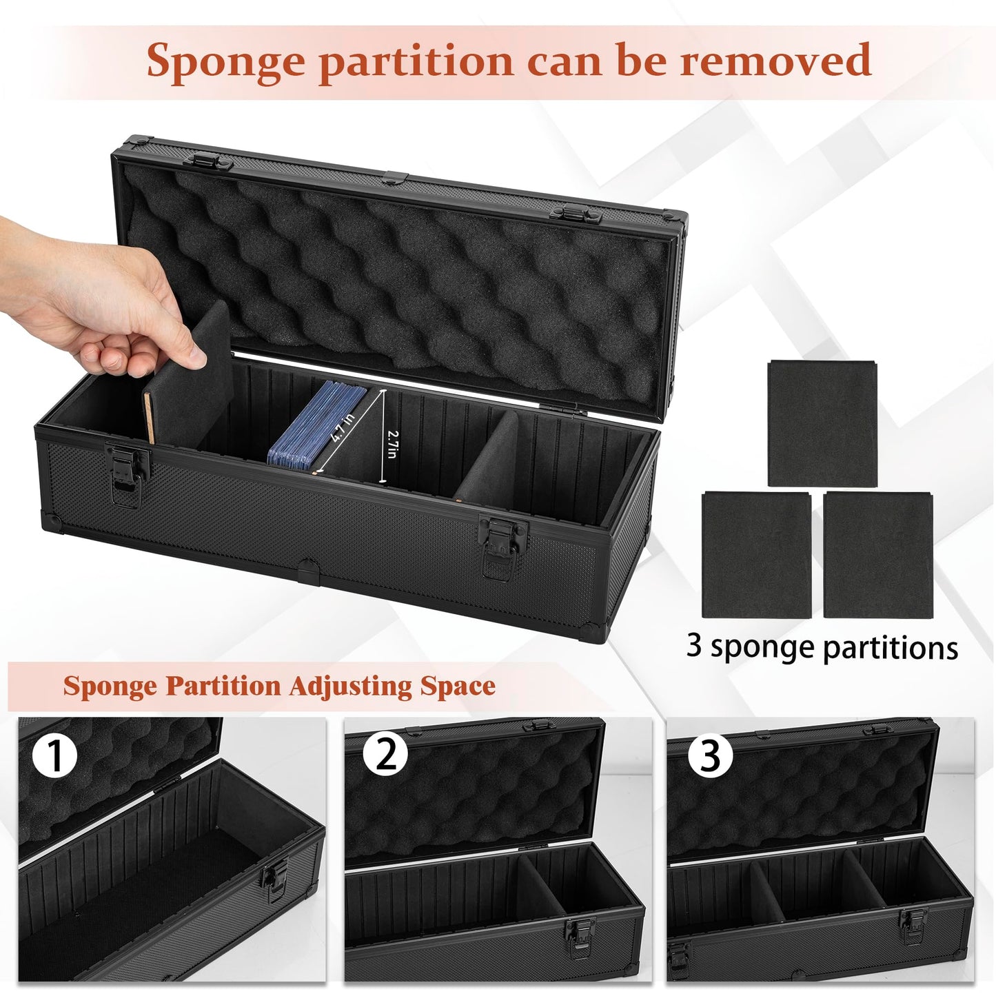 Ouutmee Toploaders Storage Box For 3'' X 4'' 35Pt Rigid Card, Top Loader Card Storage With 3 Partition Holds 300+ Toploaders, Ma