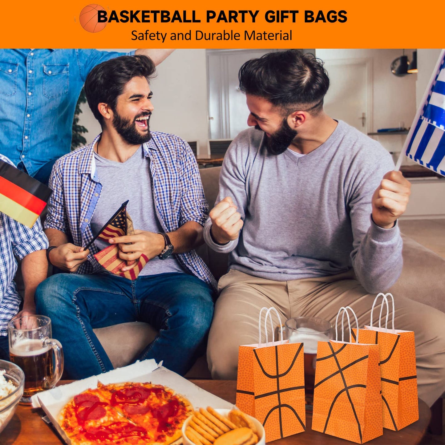 30 Pcs Basketball Tennis Party Bags Baseball Tennis Gift Goodie Favor Bags Treat Candy Goody Bags Party Decorations Birthday Bag