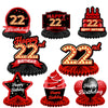 Happy 22Nd Birthday Red And Black Table Honeycomb Centerpieces Balloons Theme Decor Table Decorations Table Toppers For Girls Women Princess 22 Years Old Birthday Party Bday Supplies Background Gold