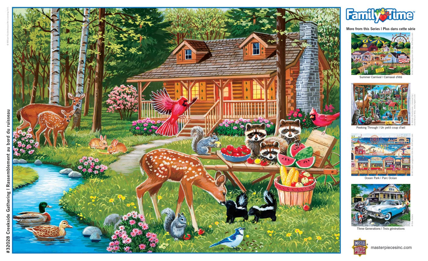 Masterpieces 400 Piece Jigsaw Puzzle For Adults, Family, Or Youth - Creekside Gathering - 18''X24''