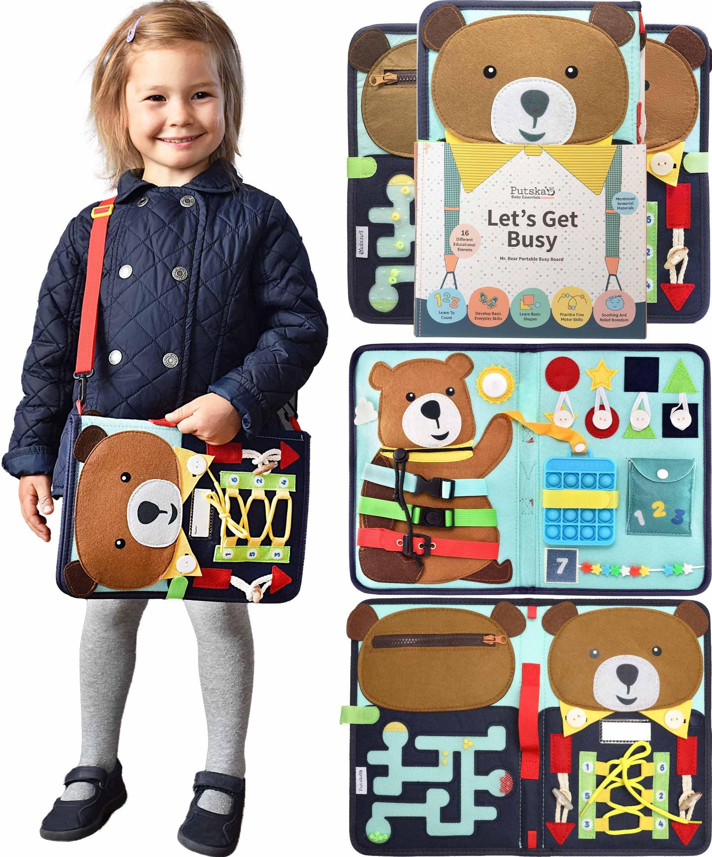 Putska Busy Book For Toddlers 2-3, Busy Board For 2 Year Old