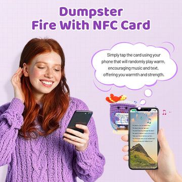 Emotional Support Dumpster Fire, Dumpster Fire With Nfc Card Play Encouraging Music And Text, Handmade Dumpster Fire Desk Access