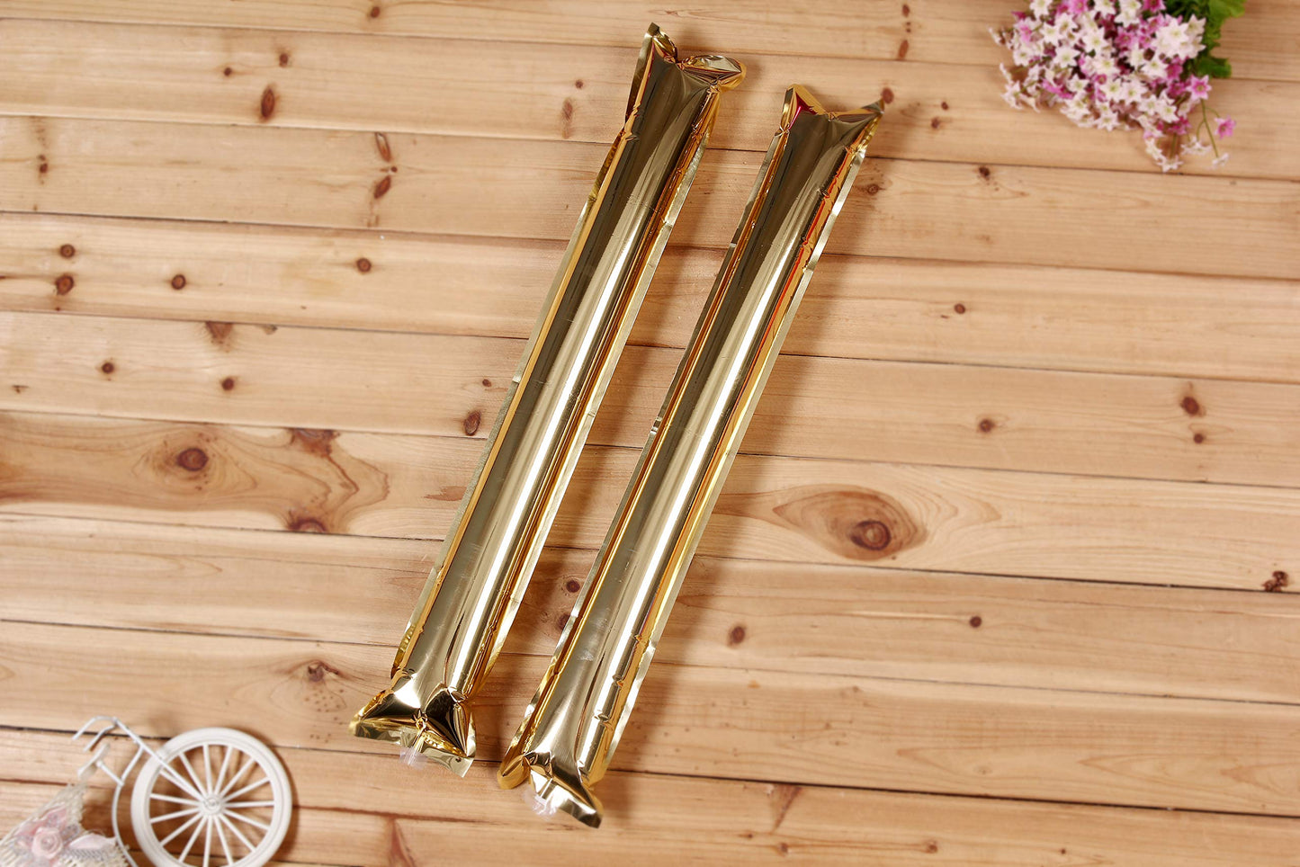 Hooshing 40Pcs Gold Bam Bam Thunder Sticks Cheerleading Plastic Clap Hands Outfit Inflatable Noisemakers For Cheering Basketball