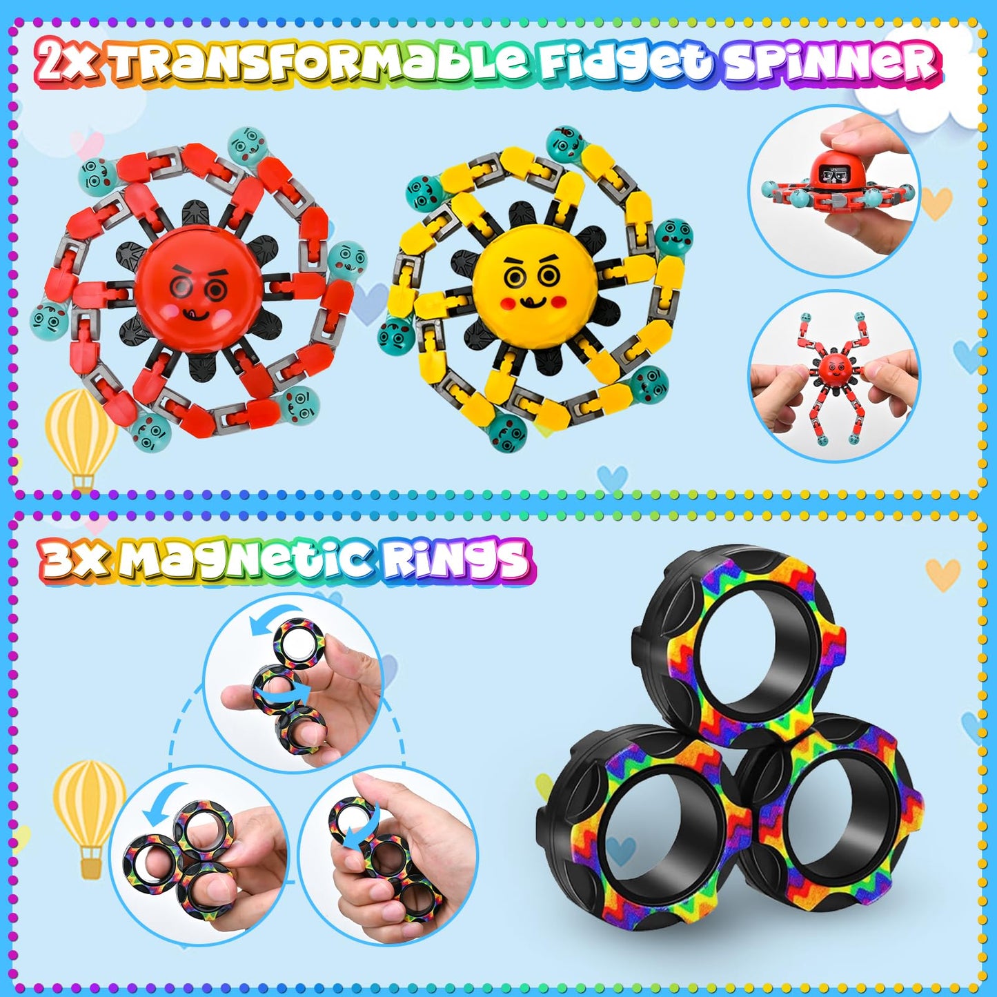 30 Pack Sensory Fidget Toys For Kids Classroom, Autism Sensory Product Calm Down Fidgets For Kids Age 5-7, 8-12, Adhd Stress Relief Travel Toys Christmas Stocking Stuffers For Kids Teens