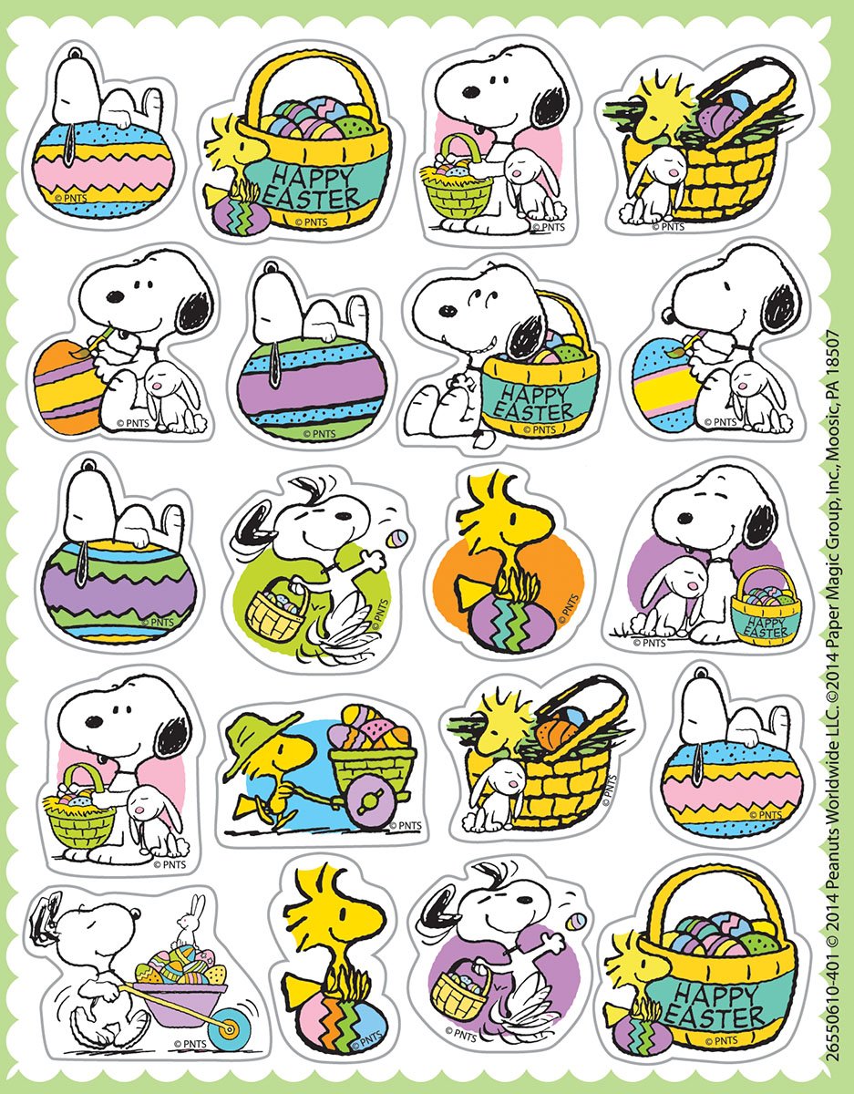 Eureka Peanuts Easter Stickers, Theme (655061)