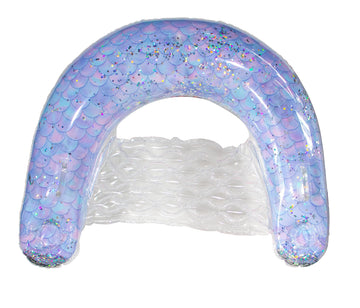 Poolcandy Sun Chair Water Raft, Multiple Chair Styles (Mermaid Print with Glitter Sun Chair)