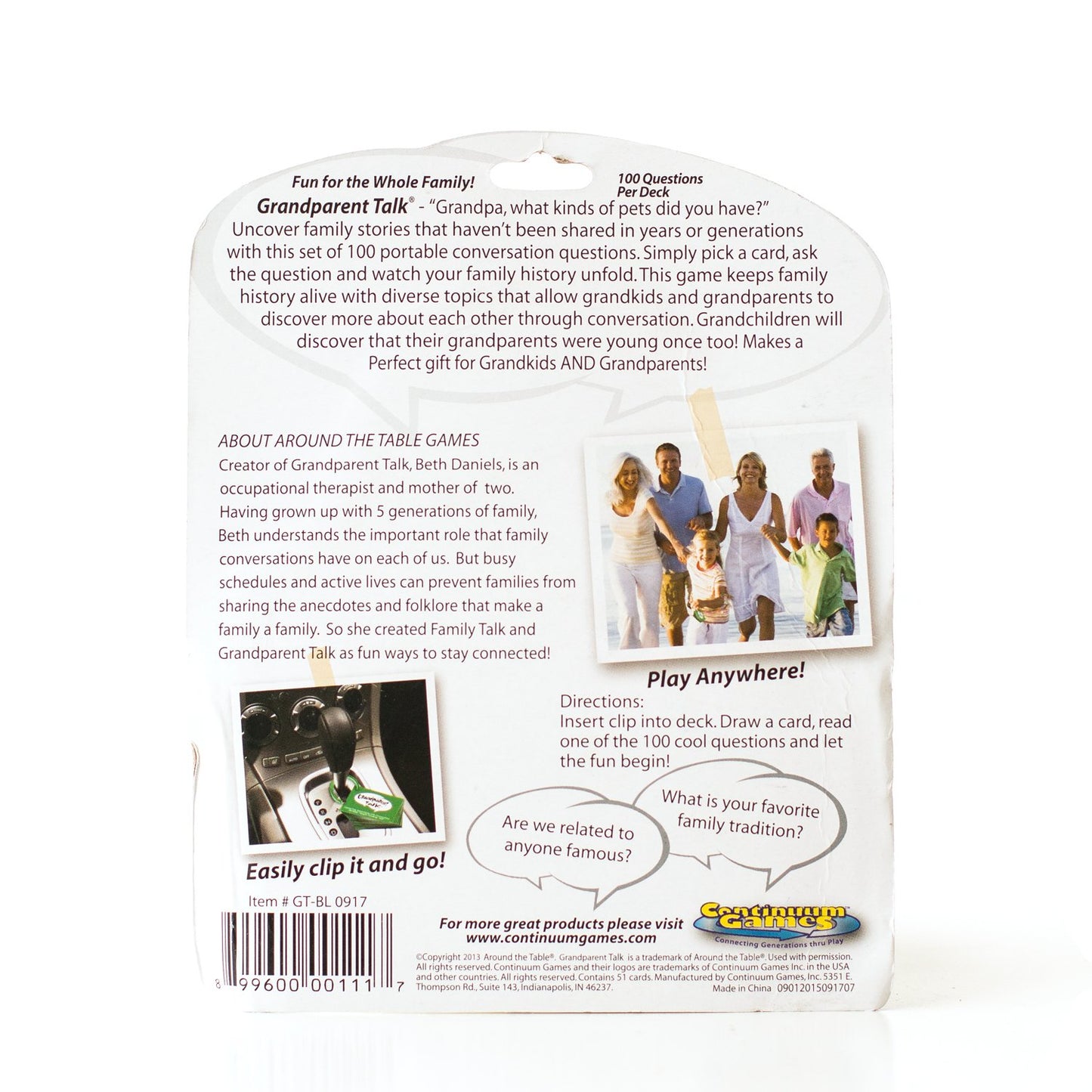Around the Table Games Grandparent Talk Portable, Meaningful Conversation Starters