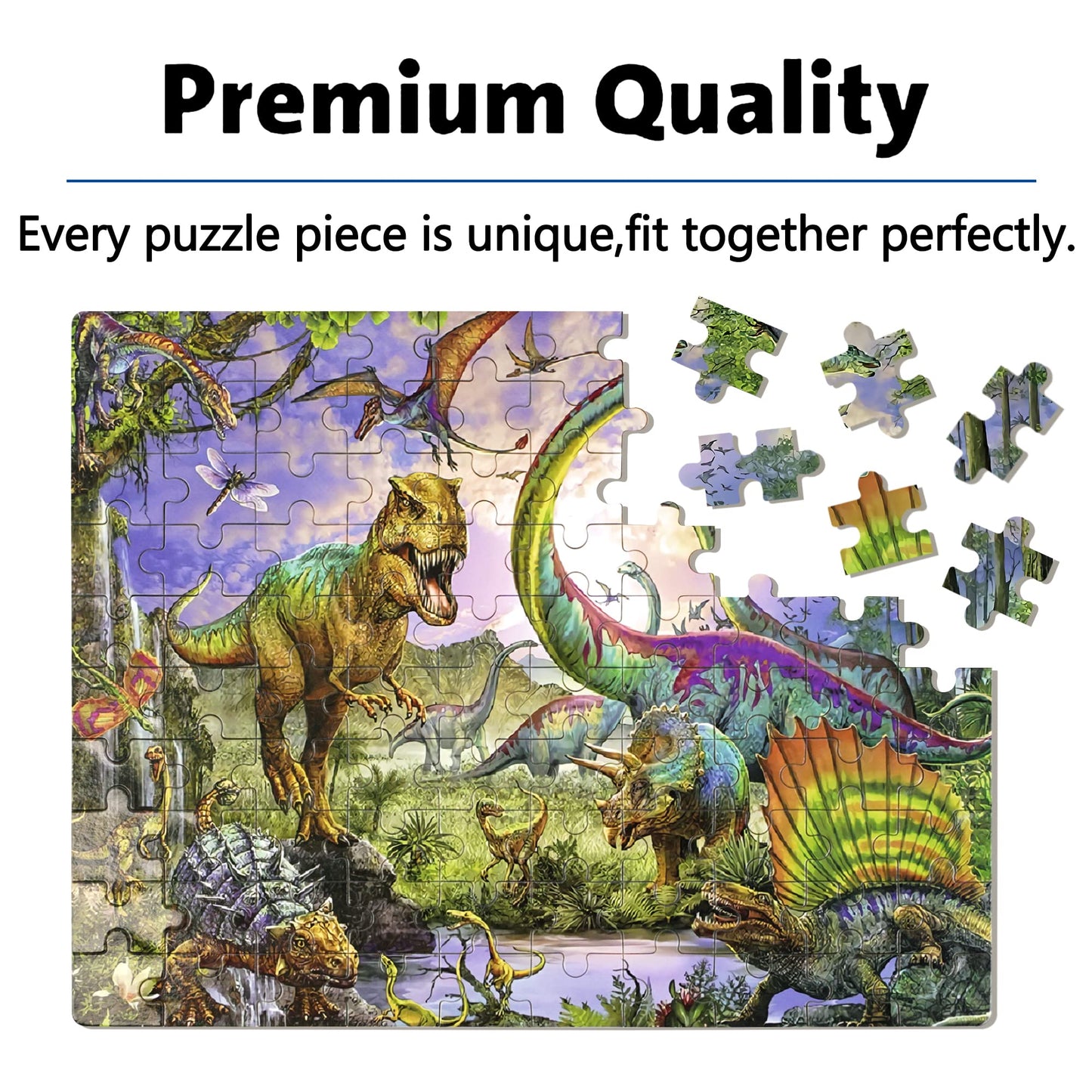 Lelemon Puzzles For Kids Ages 4-8,Dinosaur 100 Piece Puzzles For Kids,Educational Kids Puzzles Jigsaw Puzzles In A Metal Box,Children 100 Piece Puzzle Games Puzzle Toys For Girls And Boys