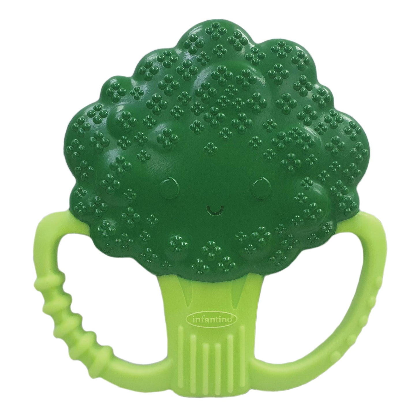 Infantino Lil' Nibbles Textured Silicone Baby Teether - Sensory Exploration And Teething Relief With Easy To Hold Handles, Green