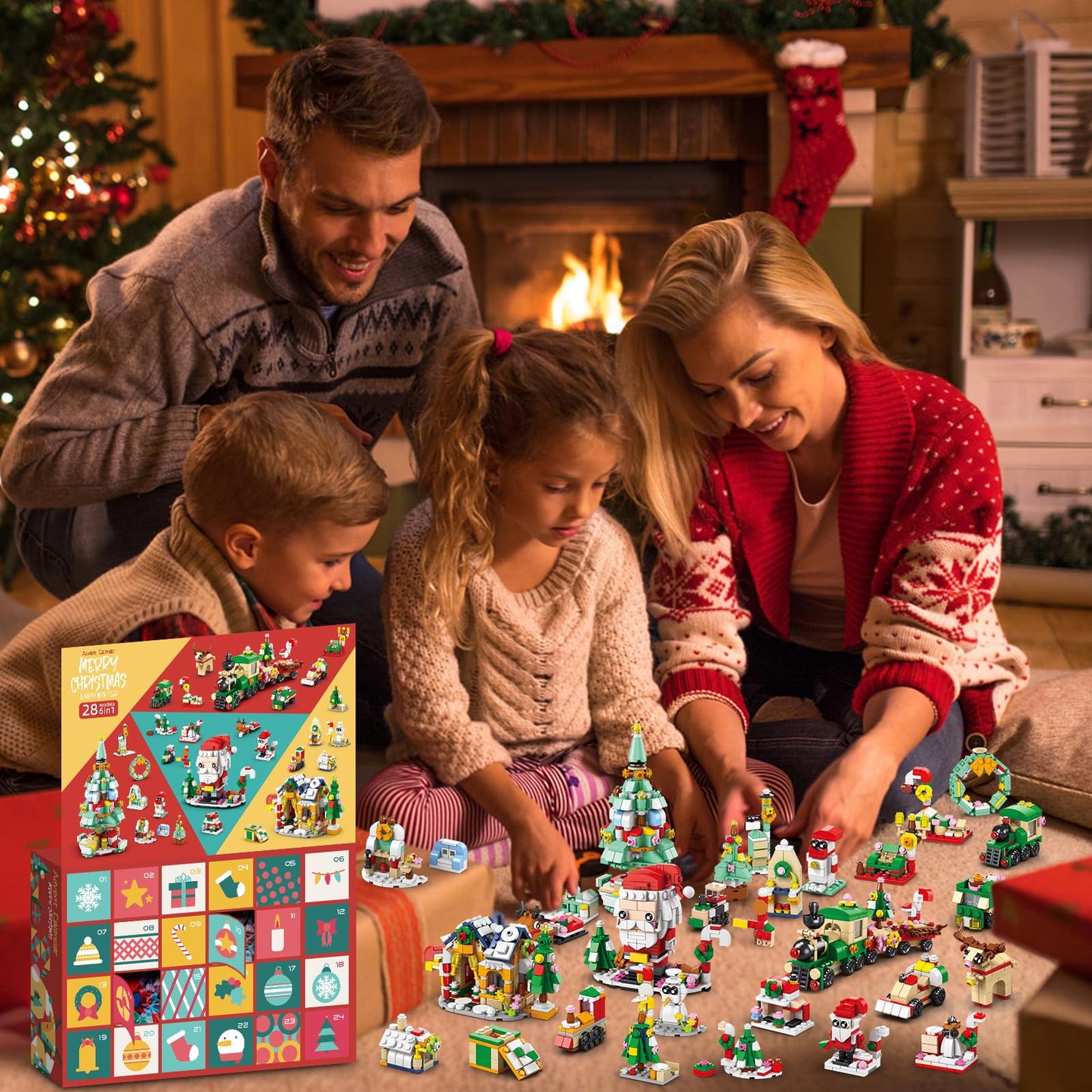 1123 Pieces Advent Calendar 2024 Building Blocks Set - 24 In 4 Building Brick Model For Countdown To Christmas - Gift Daily Coll