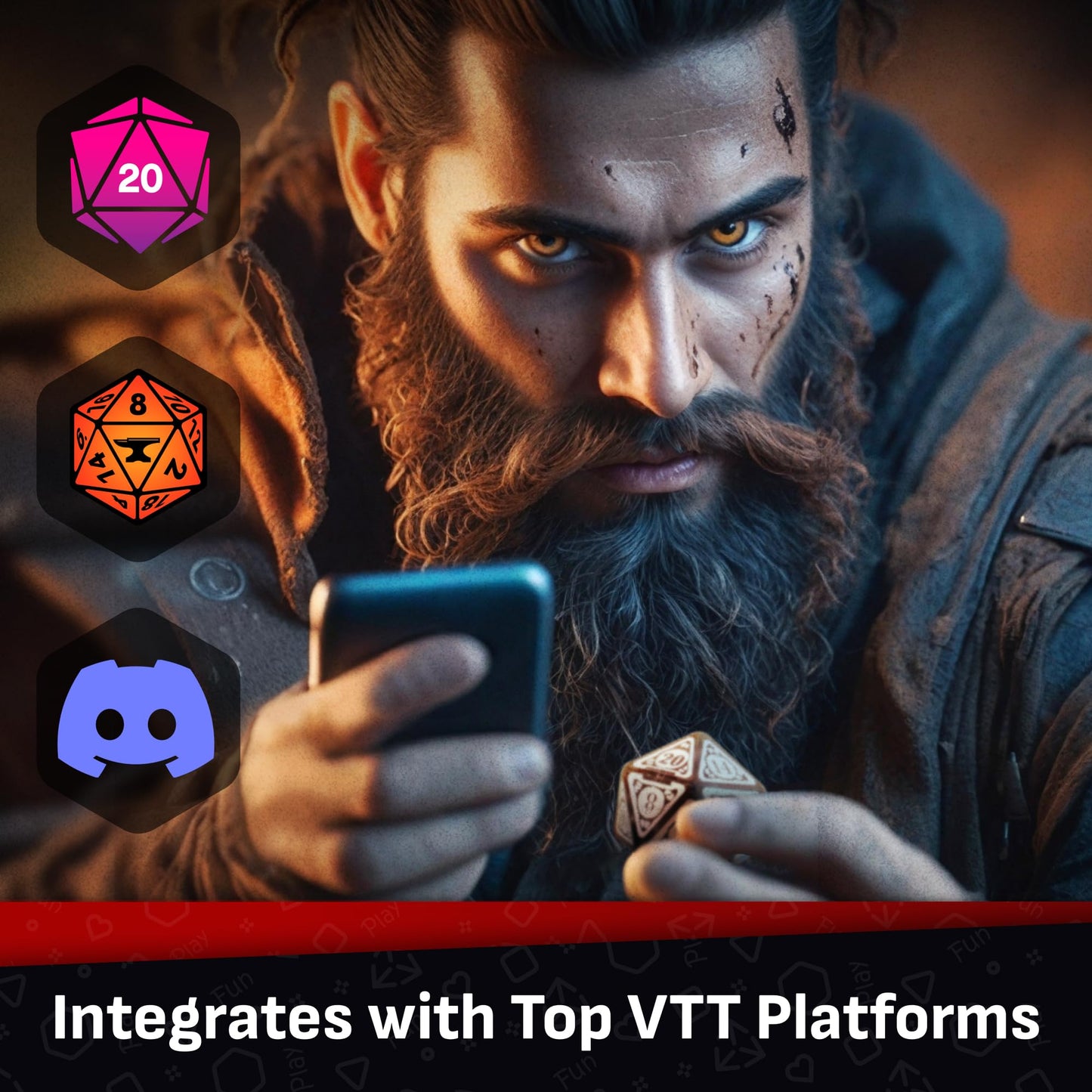 GoDice D20 Connected - The Worlds First Connected Polyhedral Die for Online RPG Play. Connects to Roll20, Foundry VTT, and Disco