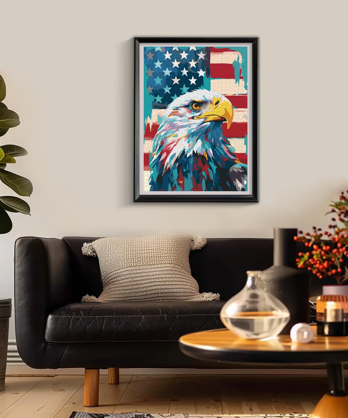 Petrala Jigsaw Puzzles 1000 Pieces For Adults Bald Eagle 1000 Piece Puzzle For Adults Fun American Flag Patriotic Jigsaw Puzzles For Adults Kit With Letters On Back, Fit Together Perfectly