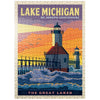 MyPuzzle Great Lakes: Lake Michigan Vintage Poster - enhanced 500 Piece Jigsaw Puzzle for mature-themeds