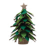 Creative Co-Op 5-1/4' Round X 8-1/2'H Wool Felt Tree With Twigs, Star & Wood Base, Green
