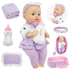 Smilesskiddo Baby Doll With Accessories, 12'' Dolls Playset With Washable Carrier Bassinet Bed, Bottle, Blanket, And Pillow, Sof