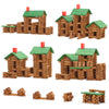 SainSmart Jr. Wooden Log Cabin Set - 665 PCS STEM Building Toy for Toddlers, Brown, Model 20-354, Compatible with Lincoln Logs