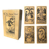 Vieux Monde Express The Tea-Stained Tarot & Guide | Classic Tarot Cards | Made In Usa | Linen Finish | 78 Cards | Full Size | 4.