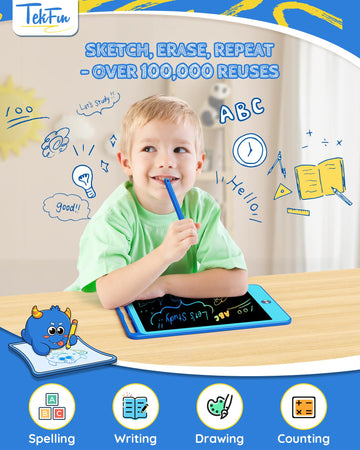 Tekfun Kids Toys For 3+ Years Old Boys Girls Toddler, 8.5Inch Lcd Writing Tablet Erasable Drawing Tablet Writing Pads, Kids Trav