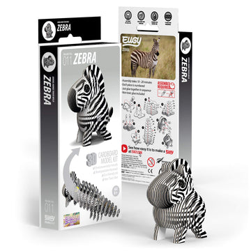 Eugy Zebra 3D Puzzle, 26 Piece Eco-Friendly Educational Toy Puzzles For Boys, Girls & Kids Ages 6+