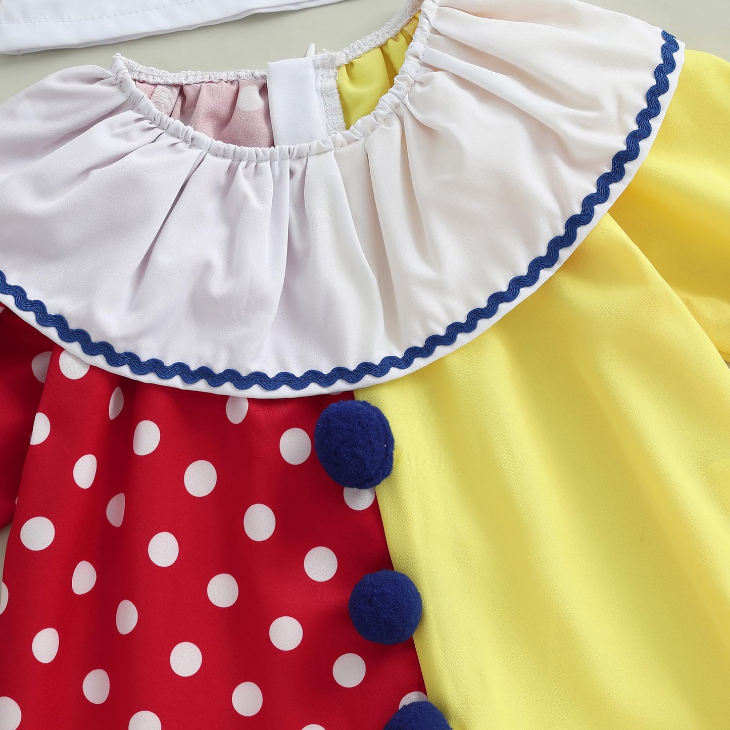 Aiwpstoin Toddler Baby Clown Costume Boy Girl Funny Halloween Outfit Contrast Color Long Sleeve Jumpsuit with Hat (Red, 4-5T)