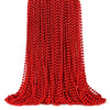 ZYFLSQ 100 Pcs 33'' 7mm Metallic Red Beads Necklaces, Bulk Mardi Gras Beaded Necklaces, Party Beads Costume Necklaces