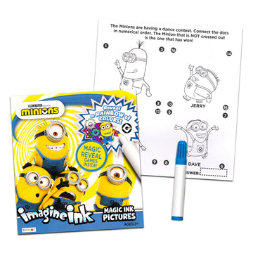 Minions: The Rise of Gru Imagine Ink Coloring Book Set - Bundle of 12 No-Mess Minions Coloring Book Party Favor Supplies