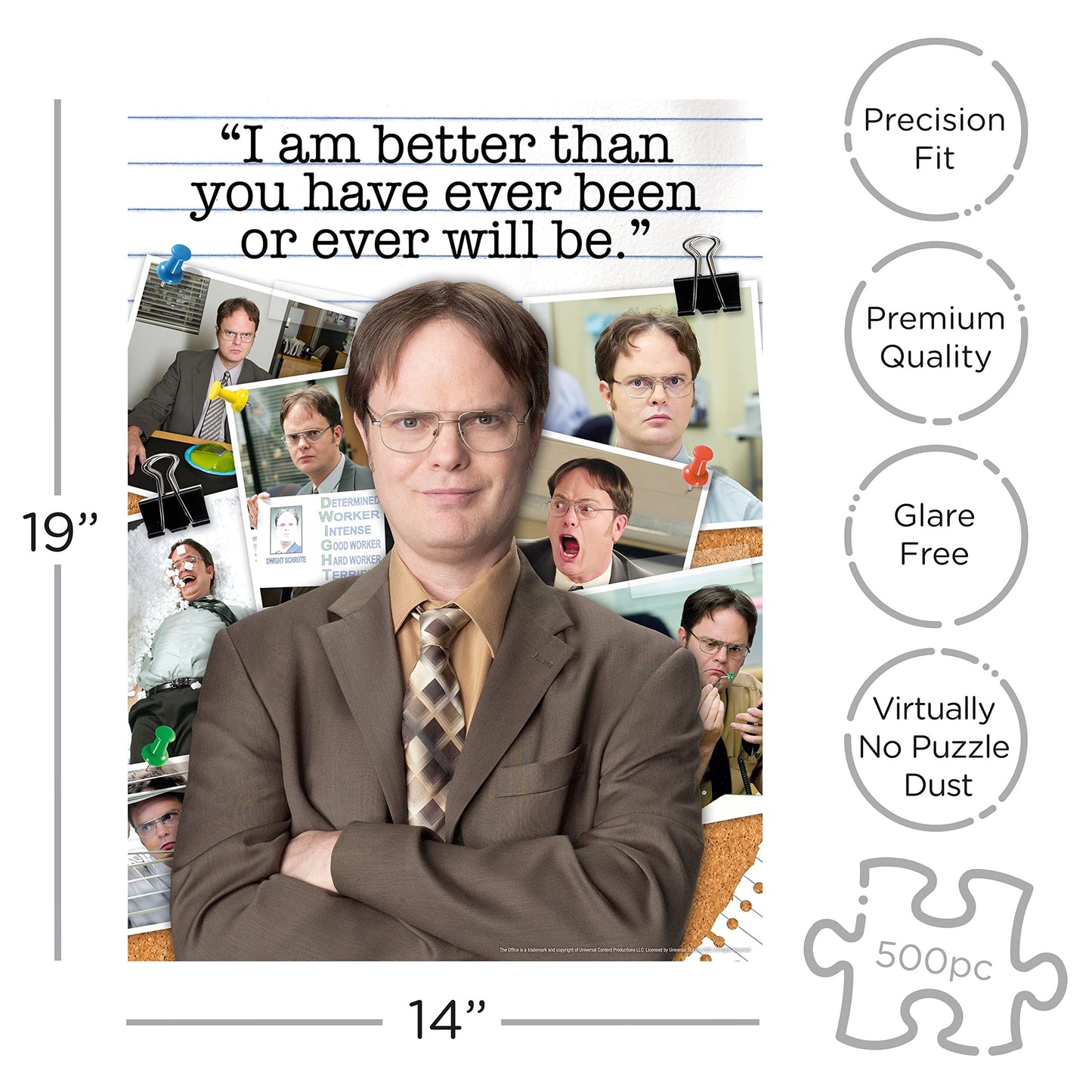 Aquarius The Office Dwight Schrute Puzzle (500 Piece Jigsaw Puzzle) - Officially Licensed The Office Merchandise & Collectibles - Glare Free - Precision Fit - 14 X 19 Inches