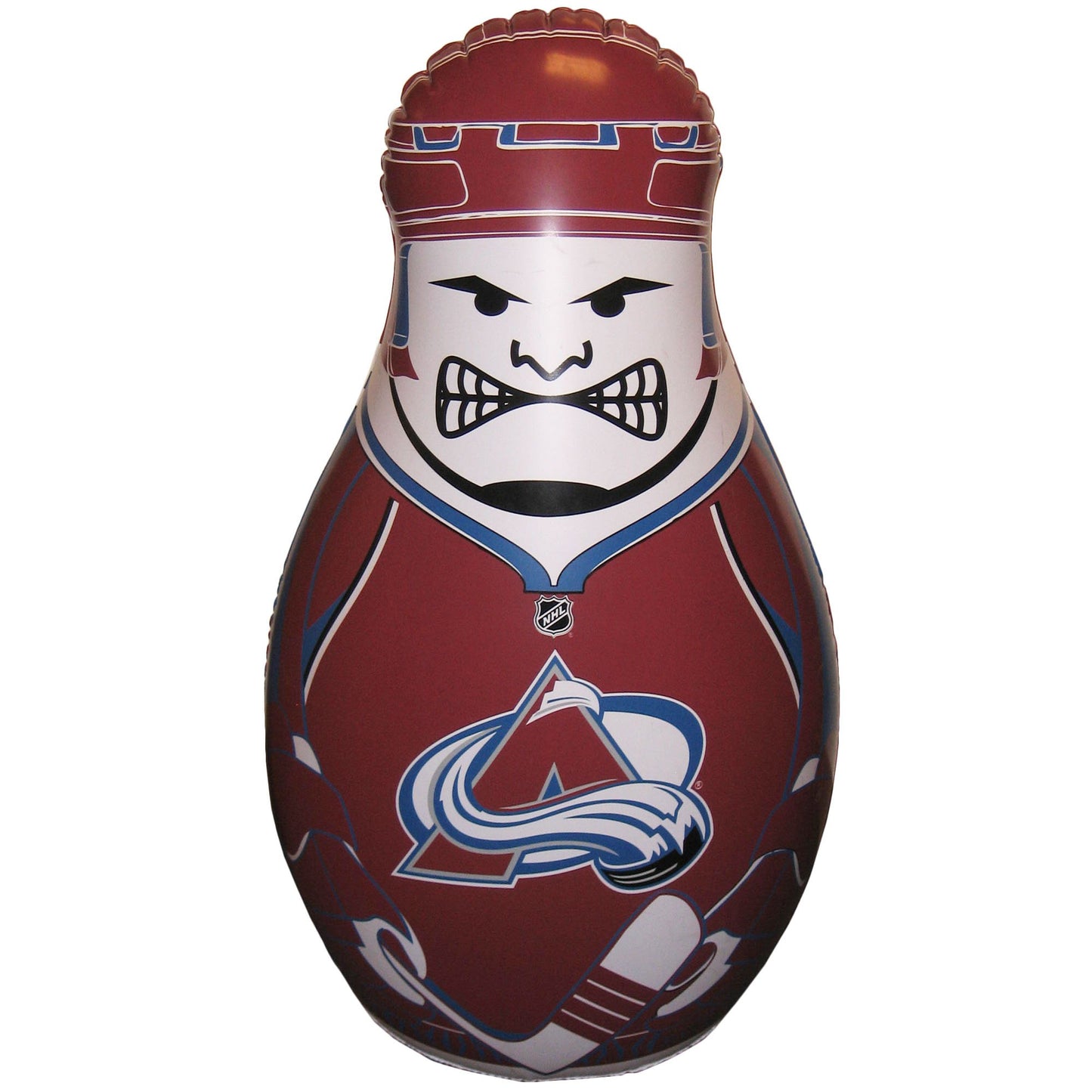 Fremont Die NHL Colorado Avalanche Inflatable Bop Bag, 40" Tall, Vinyl, White, Model 87522